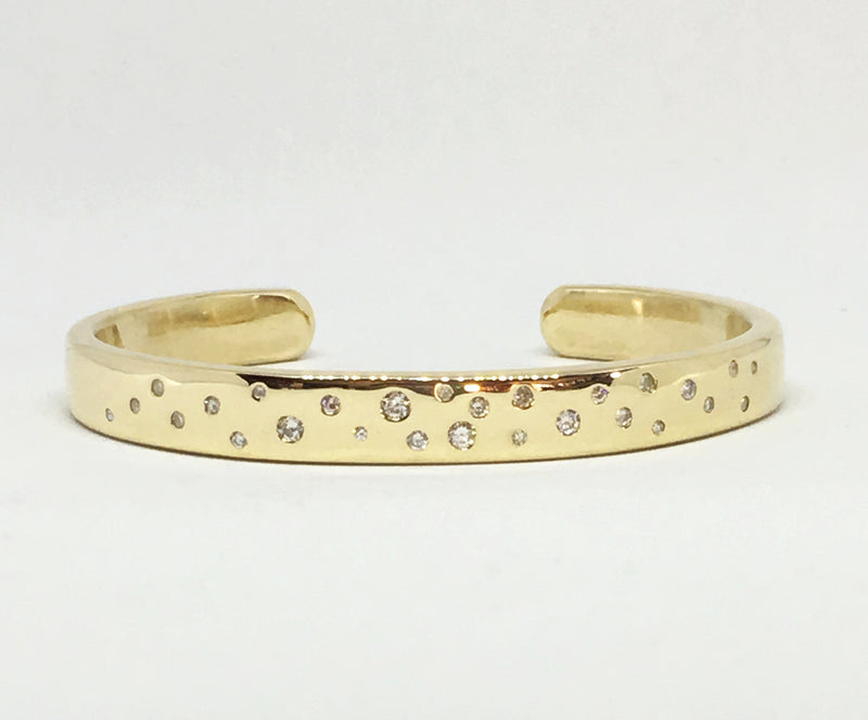 'Starlight' a diamond studded gold cuff bracelet
