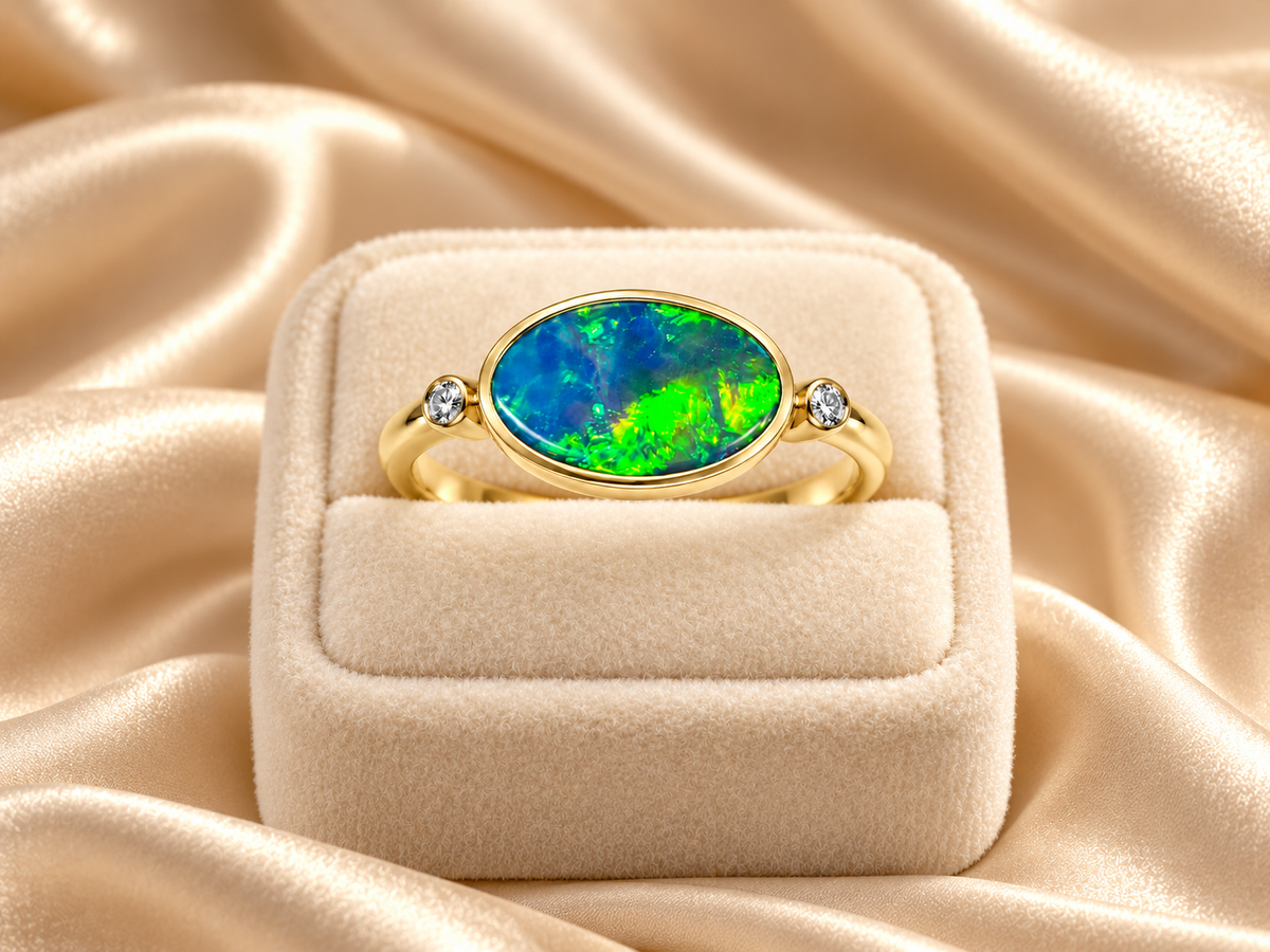 Opal Butterfly Ring