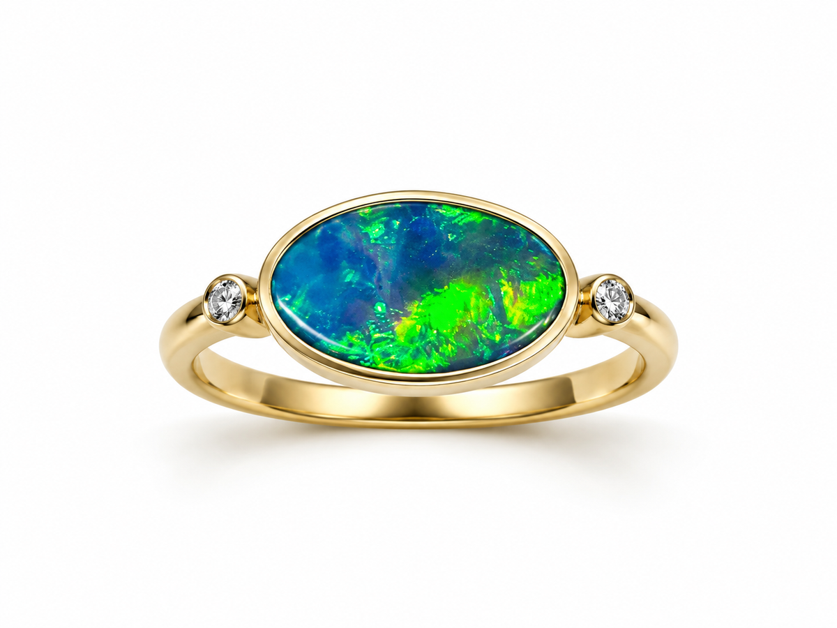 Opal Butterfly Ring