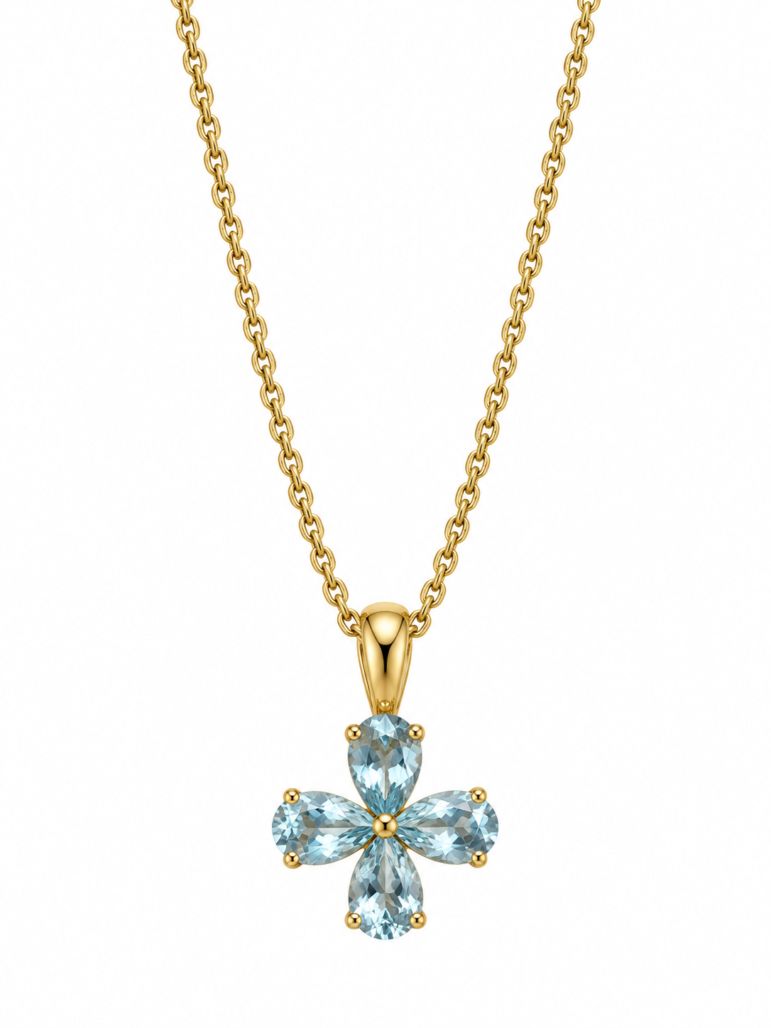 Blue Topaz Clover Necklace