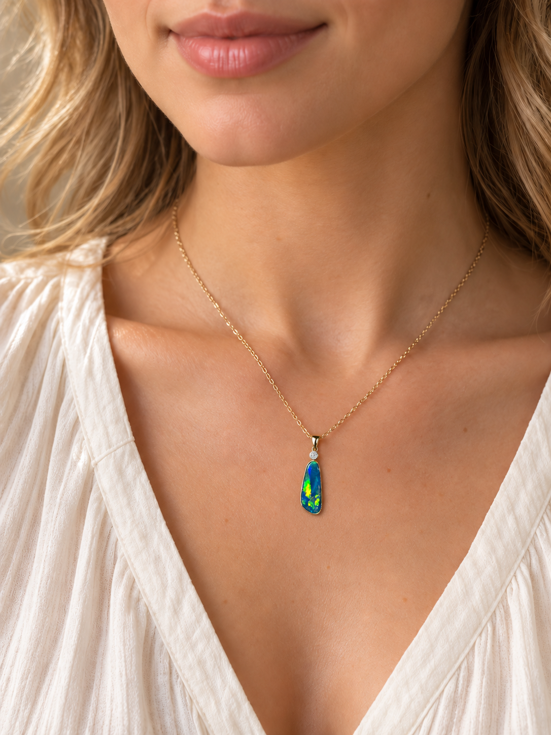Opal Butterfly Pendant
