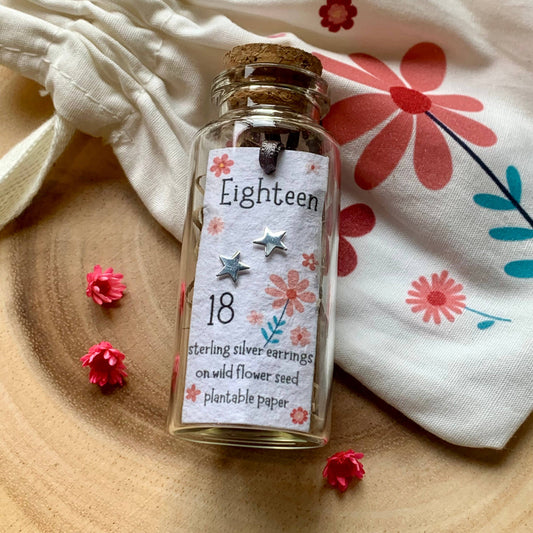 Age 18 Sterling Silver Bottled Earrings